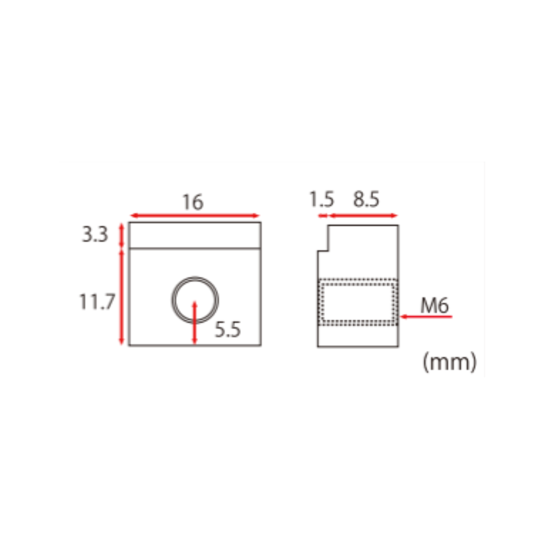 研磨機用ダイスチップ 15x16x10 M6 (6枚入)