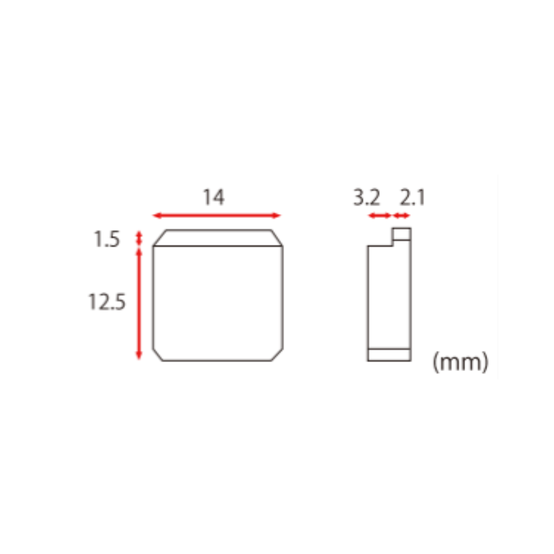 研磨機用PCDチップ横型  14x14x5